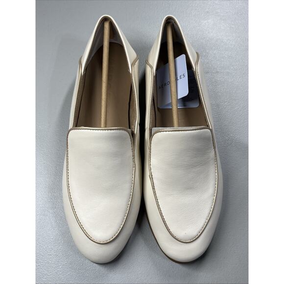 Aerosoles Bay Pipe Trim Cream Leather Loafers Women’s Flats Size 9M NWB - Picture 3 of 10
